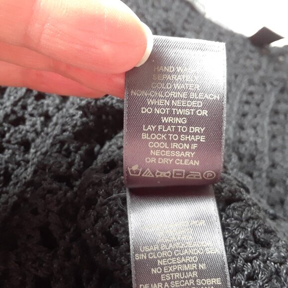 Liz Claiborne Silk Crochet Open Cardigan Top - Picture 9 of 9